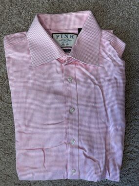 Thomas Pink Light Pink Micro-Check Dress Shirt